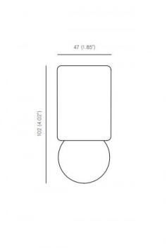 Specification Image for Michael Anastassiades Porcelain Series O1 Ceiling  Wall Light