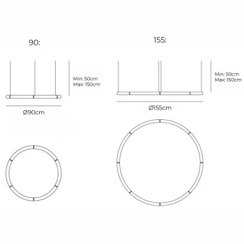 Specification Image for Artemide Alphabet of Light Circular LED Suspension