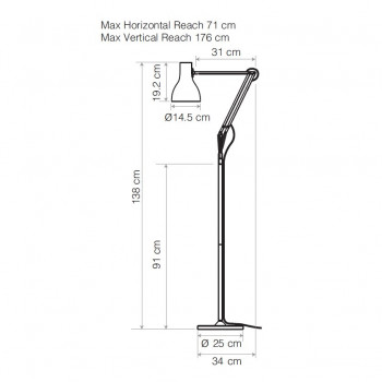 Specification Image for Anglepoise Type 75 Margaret Howell Floor Lamp