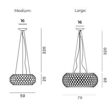 Specification Image for Foscarini Caboche Plus MyLight Tunable White LED Pendant