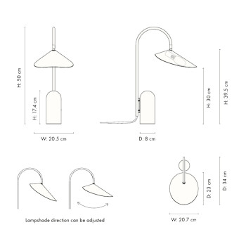 Specification Image for Ferm Living Arum Table Lamp
