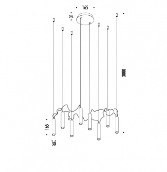 Davide Groppi Simbiosi LED Chandelier - Specification 