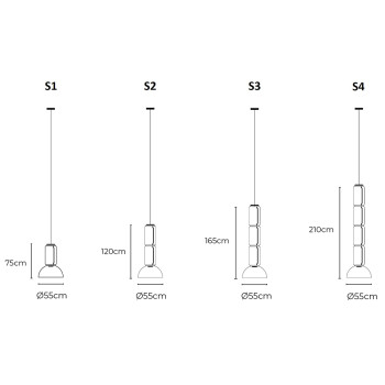 Specification Image for Flos Noctambule Low Cylinder and Bowl LED Pendant
