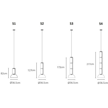 Specification Image for Flos Noctambule Low Cylinder and Bowl LED Pendant
