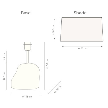 Specification Image for Ferm Living Hebe Small Table Lamp