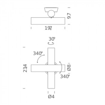 Specification image for Nemo Lighting Tubes 2 LED Wall Light
