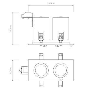 Specification Image for Astro Taro Twin Fire Rated Recessed Light