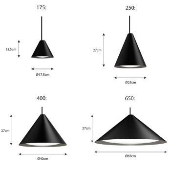 Specification Image for Louis Poulsen Keglen LED Pendant Light 