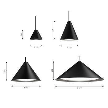 Specification image for Louis Poulsen Keglen LED Pendant Light 