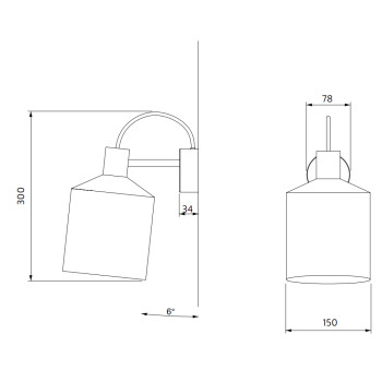 Specification Image for Zero Silo Wall Light
