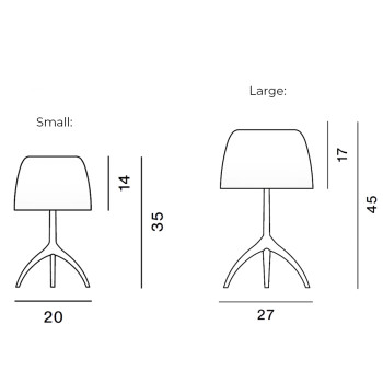 Specification Image for Foscarini Lumiere 30th Table Lamp