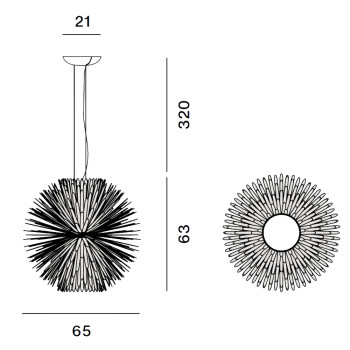 Specification Image for Foscarini Sun-Light of Love LED Suspension