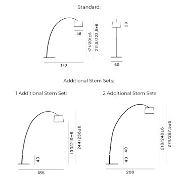 Specification Image for Foscarini Twiggy Wood LED Floor Lamp