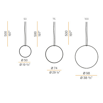 Specification Image for Panzeri Zero Round Vertical LED Pendant