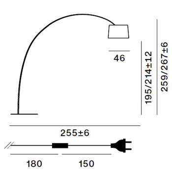 Specification Image for Foscarini Twiggy Elle LED Floor Lamp