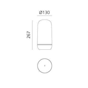 Specification Image for Artemide Gople Portable LED Table Lamp