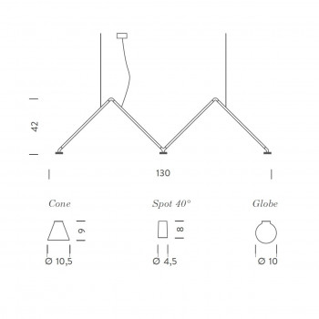 Specification image for Nemo Lighting Dabliu LED Pendant