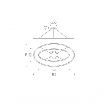 Specification image for Nemo Lighting Ellisse Double LED Pendant