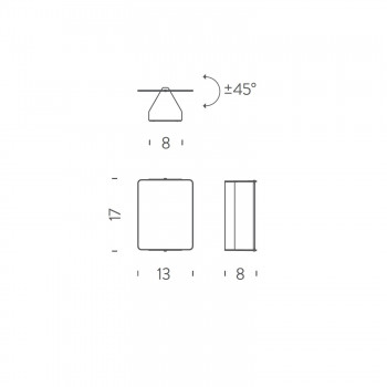 Specification image for Nemo Lighting Applique à Volet Pivotant LED Wall Light
