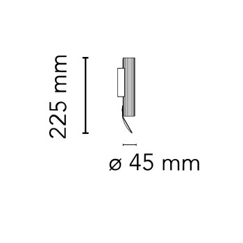 Specification Image for Flos Flauta Riga 1 LED Outdoor Wall Light