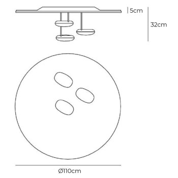 Specification Image for Artemide Droplet Ceiling Light