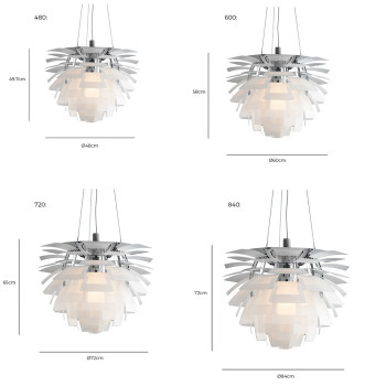 Specification Image for Louis Poulsen PH Artichoke Glass Pendant 