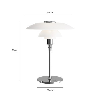Specification Image for Louis Poulsen PH 4½-3½ Glass Table Lamp
