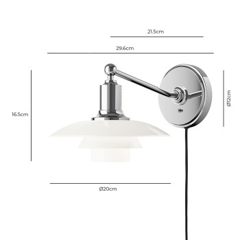 Specification Image for Louis Poulsen PH 2/1 Wall Light