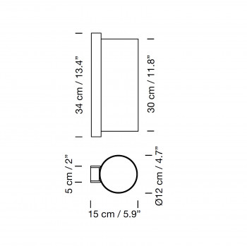 Specification image for Santa & Cole TMM Metalico Wall Light