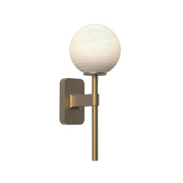 Astro Tacoma Single Globe Wall Light Antique Brass Tacoma White