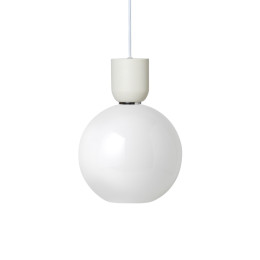 Ferm Living Collect Bell Socket Pendant Glass Sphere White Opal