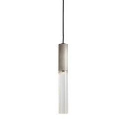 J. Adams Flume 50 Pendant Satin Nickel - Clear Glass