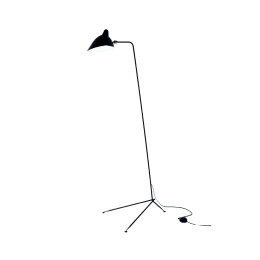 Serge Mouille Formes Noires Lampadaire Droit 1 Arm Floor Lamp
