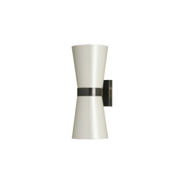 Porta Romana Lilburn Wall Light Small - Nickel with Dove Satin Shade