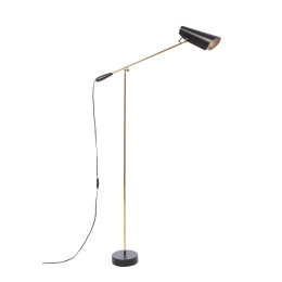 Northern Birdy Floor Lamp Black Brass