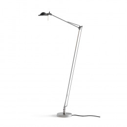 Luceplan Berenice Floor Lamp in Aluminium with a Black Diffuser